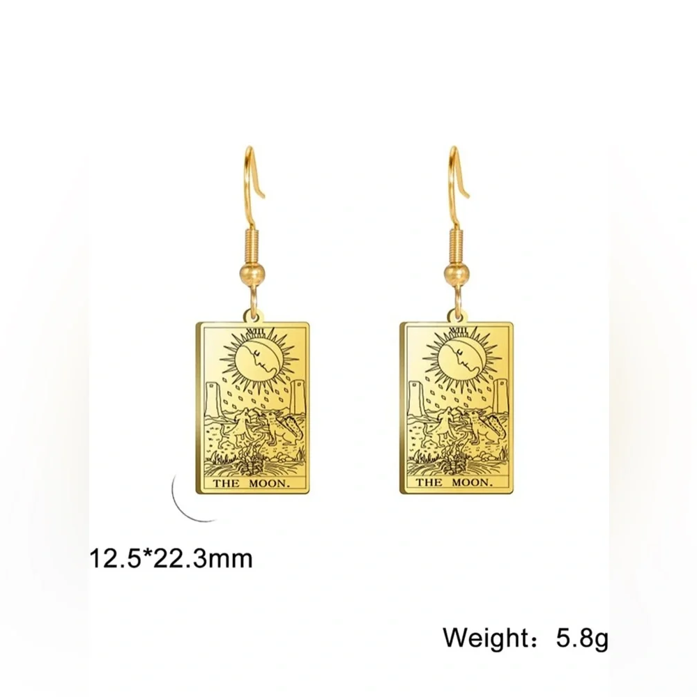 4 for $25 NEW WITH TAGS Tarot Card The Moon Earrings